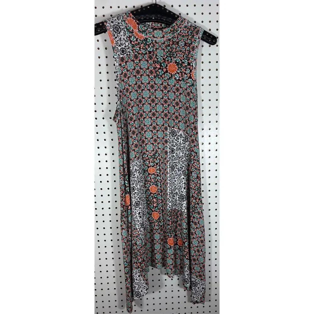 Maeve Anthropologie multi pattern swing dress size M